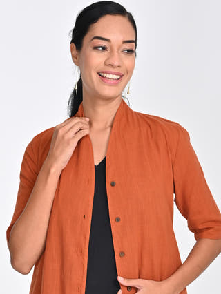Rust Draped Overlay & Black Midi Saltpetre