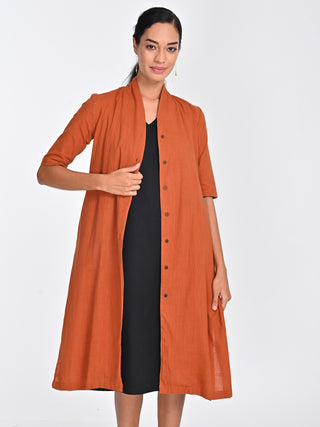 Rust Draped Overlay & Black Midi Saltpetre