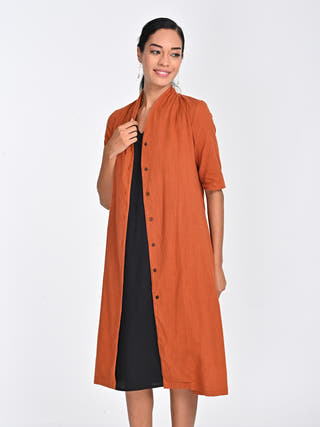 Rust Draped Overlay & Black Midi Saltpetre