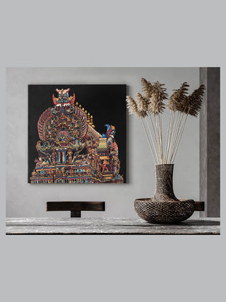 Madurai Shikhara Framed Textile Art Underlyn