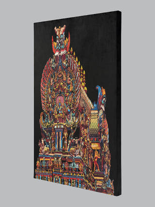 Madurai Shikhara Framed Textile Art Underlyn