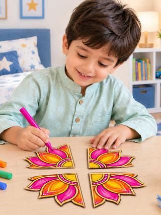 Make Your Own Wooden Festive Lotus Rangoli