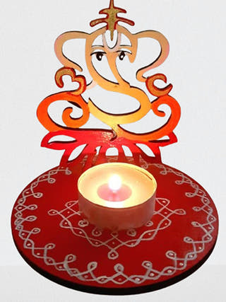 Make Your Own Wooden Lord Ganesha Tea Light Holder