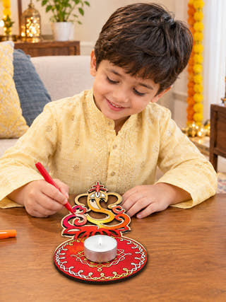Make Your Own Wooden Lord Ganesha Tea Light Holder