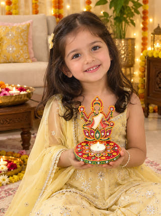 Make Your Own Wooden Festive Goddess Lakshmi Tea Light