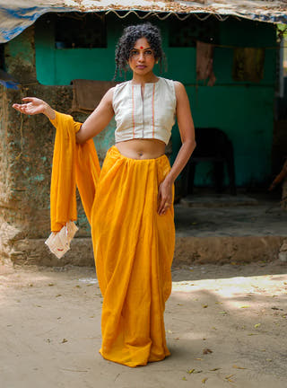 Marigold Saree Mul