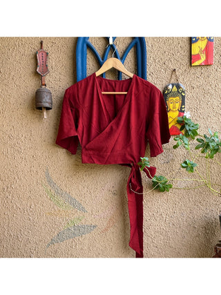 Maroon Cotton Blouse ForSarees