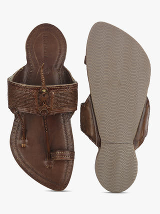 Authentic Tan Men Kolhapuri Chappal