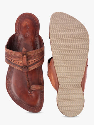 Vingate Tan Men Kolhapuri Chappal