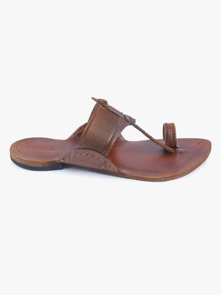 Traditional Tan Men Kolhapuri Chappal