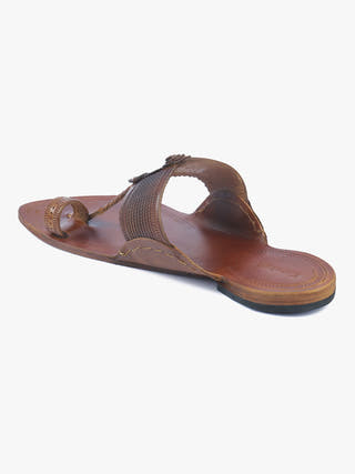 Traditional Tan Men Kolhapuri Chappal