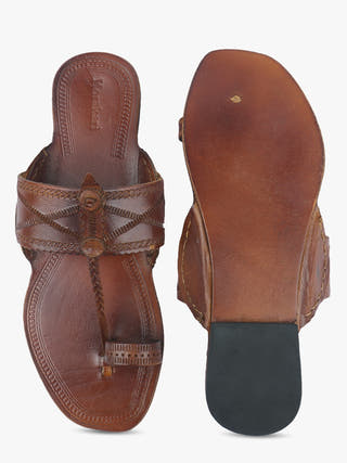 Modern Tan Men Kolhapuri Chappal