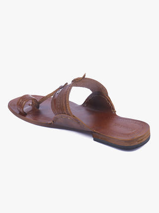 Soothing Tan Kolhapuri Chappal for Women