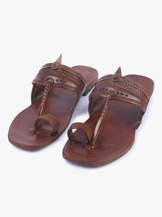 Soothing Tan Kolhapuri Chappal for Women