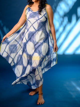 Neelam Shibori Beach Dress Blue AMAR KOSA