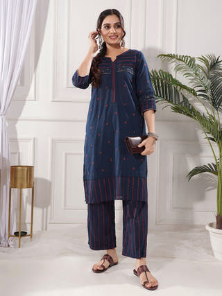 Nitya Blue Cotton Kurta