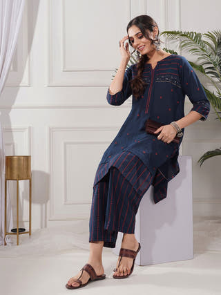 Nitya Blue Cotton Kurta