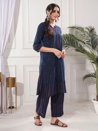 Nitya Blue Cotton Kurta