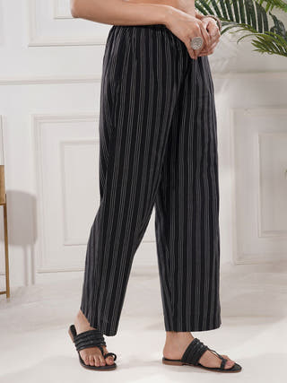 Noor Black Cotton Palazzo