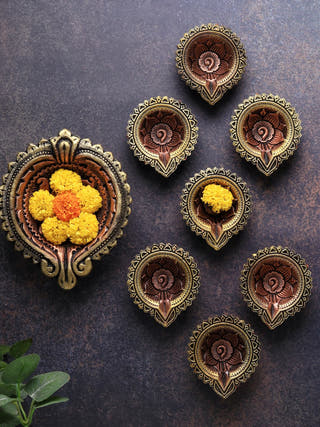 Orchid Diya | Set of 12