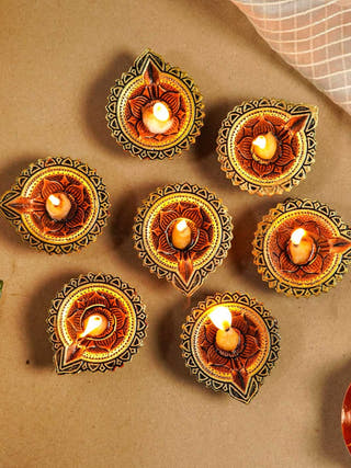 Orchid Diya | Set of 12