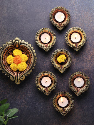 Orchid Diya | Set of 12