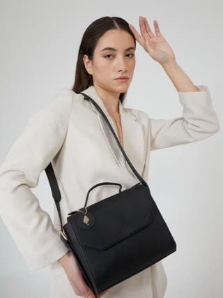 Asteria Vegan Leather Sling Black