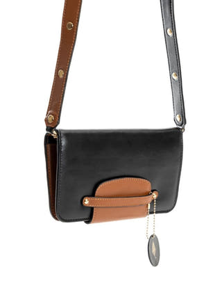 Cybele Vegan Leather Women Wallet Black & Gingerbread