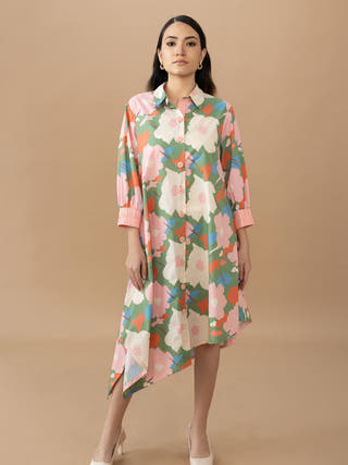 Hazel Dress | Olive Abstract Floral