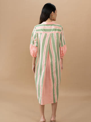 Jaden Dress | Olive Stripes