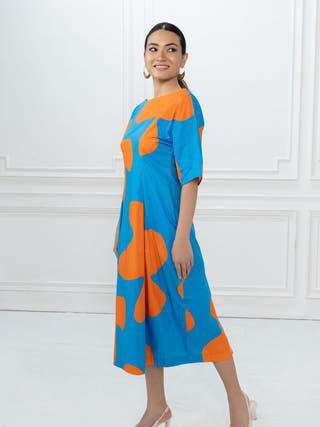 Bia Dress | Blue Bold Floral