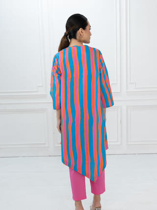 Edison Tunic  | Blue Stripes & Pink