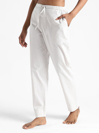 Organic Cotton & Natural Dyed Slim Fit Pants Ash Grey Livbio