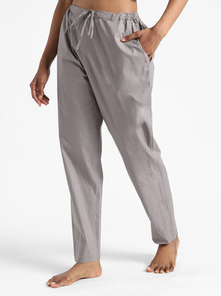 Organic Cotton & Natural Dyed Slim Fit Pants Iron Grey Livbio