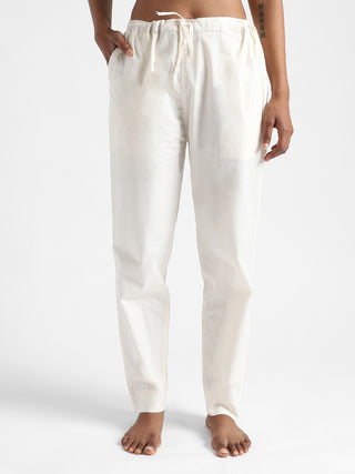 Natural Dyed Slim Fit Pants Raw White Livbio