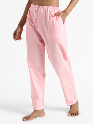 Natural Dyed Slim Fit Pants Rose Pink Livbio