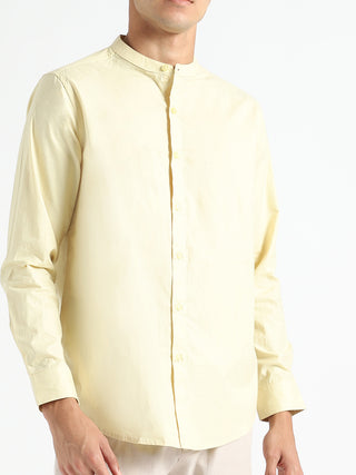 Organic Cotton & Naturally Dyed Round Neck Shirt Lemon Yellow Livbio