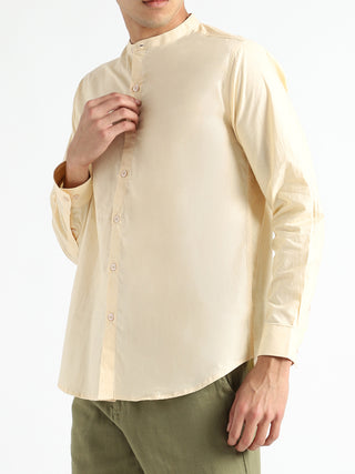 Organic Cotton & Naturally Dyed Round Neck Shirt Pale Apricot Livbio