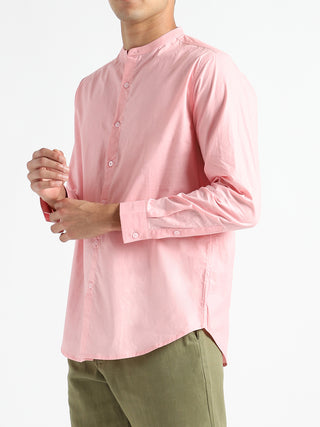 Organic Cotton & Naturally Dyed Round Neck Shirt Pink Livbio