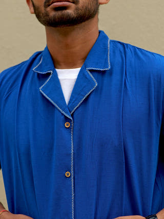 Half Sleeve Summer Shirt Royal Blue