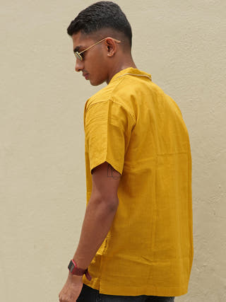 Half Sleeve Summer Shirt Mustard