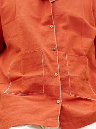 Half Sleeve Summer Shirt Rust