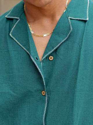 Half Sleeve Summer Shirt Bottle Green