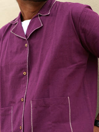 Half Sleeve Summer Shirt Wine