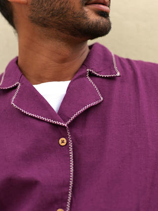 Half Sleeve Summer Shirt Wine