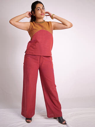 Tropical Top Pant Set Rust