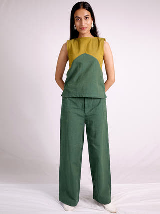 Tropical Top Pant Set Green