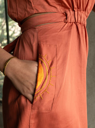 Side Slit Sunny Dress Orange