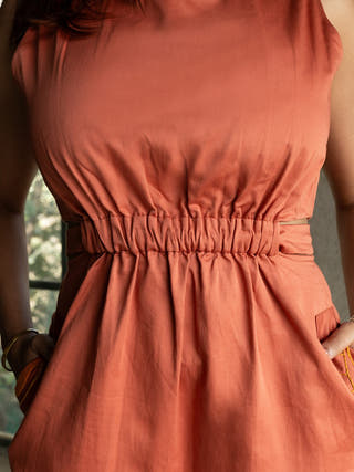 Side Slit Sunny Dress Orange