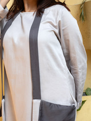 Space Shift Pocket Dress Light Grey